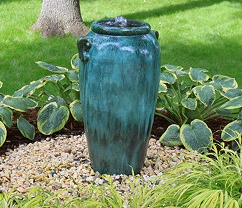 Vase Fountains The vases featured in our collection are naturally rustic, as they are intentionally glazed unevenly, and contain variations in both color and texture.