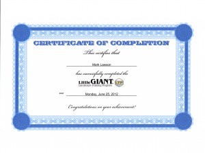 Little Giant Certification (LTP)
